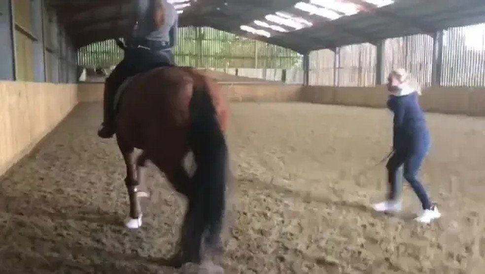 Vídeo vazado revela atleta britânica Charlotte Dujardin chicoteando cavalo durante aula em seu estábulo particular; imagens fortes